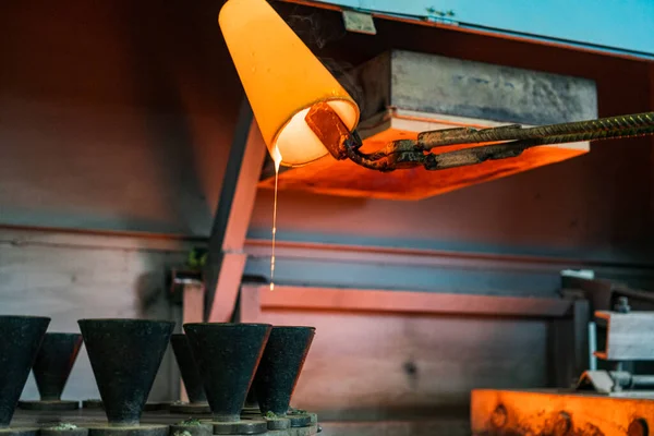 Gjutning Guld Gruvindustri Fabrik Metallproduktion Högkvalitativt Foto — Stockfoto