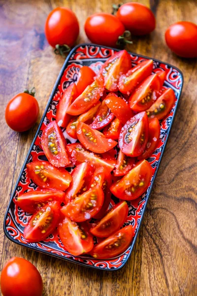 Ensalada Tomate Graso Crudo Con Varios Otros Ingredientes — Foto de Stock