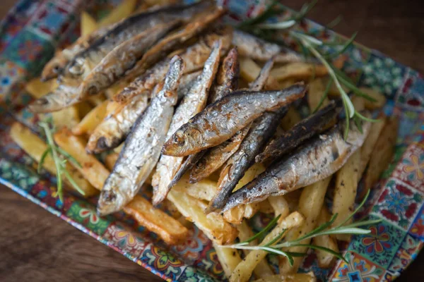 Gegrillter Sardinenfisch Schmackhaftes Und Gesundes Mediterranes Essen — Stockfoto