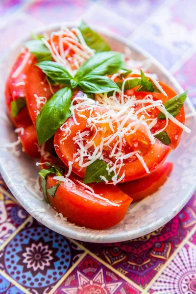 Freash Surowe Sałatka Pomidorowa Różnych Innych Składników Zdjęcia Stockowe bez tantiem