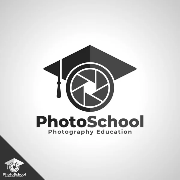 Fotografia Educação Logo Template — Vetor de Stock