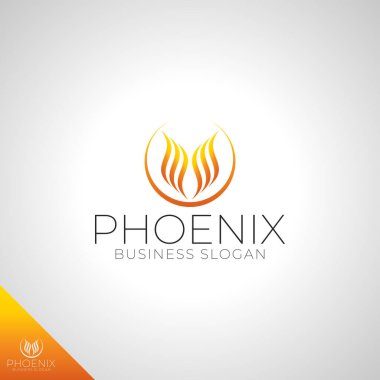 Phoenix Ateş Kanadı Logo Şablonu