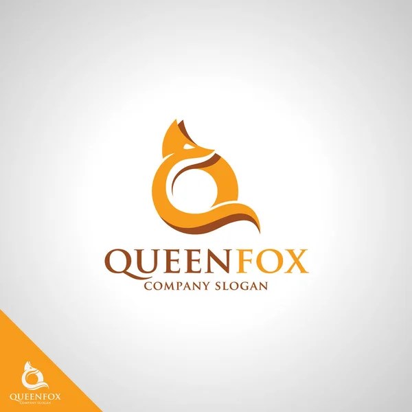 Queen Fox Буква Логотипом Стиле Fox — стоковый вектор