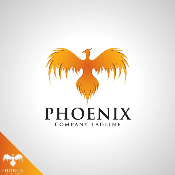 Phoenix Plantilla Logotipo Aves Fuego — Vector de stock