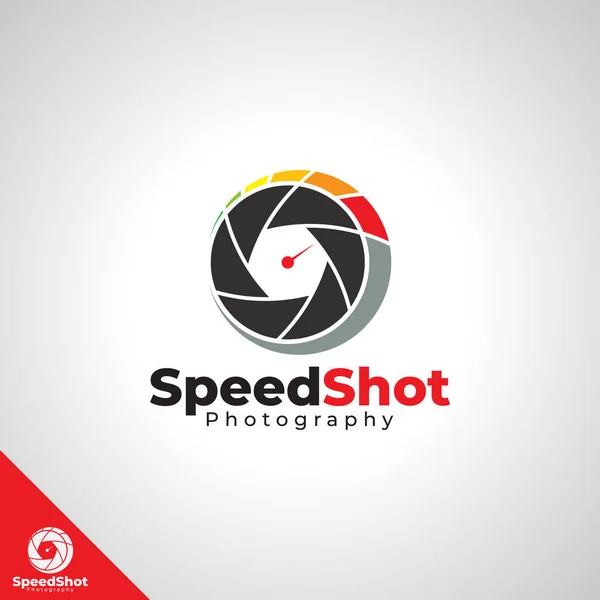 Disparo Velocidade Logotipo Câmera Fotográfica — Vetor de Stock