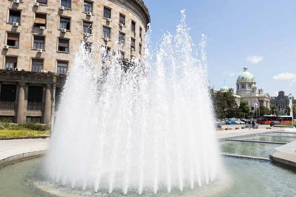 Fontän Belgrad Serbiens Huvudstad Sommardagen — Stockfoto