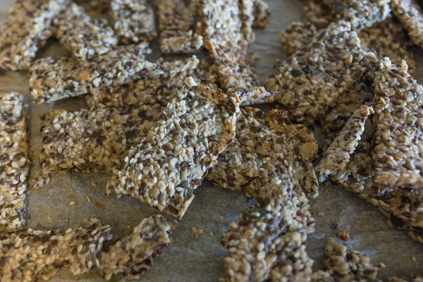 Delicious Homemade Protein Bars a Nutritious Mix of Crispy Seeds and Granola