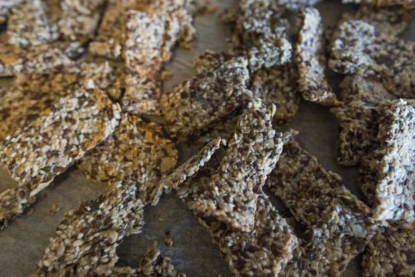 Delicious Homemade Protein Bars a Nutritious Mix of Crispy Seeds and Granola