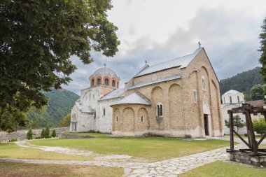 Studenica Manastırı, 12. yüzyıl Sırp Ortodoks Kilisesi manastırı zengin tarih ve maneviyata sahip. UNESCO Dünya Kültür Mirası. Sırbistan ve Avrupa.