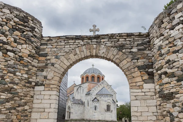 Studenica Klooster 12E Eeuwse Servisch Orthodoxe Kerk Klooster Met Rijke — Stockfoto