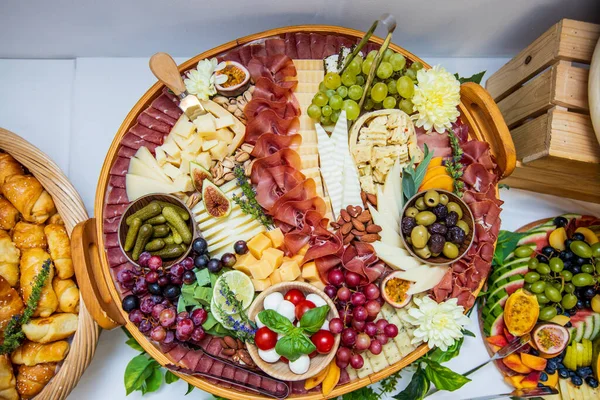 Delicious Catering Buffet Variety Gourmet Appetizers Served Celebration — Stock Photo, Image