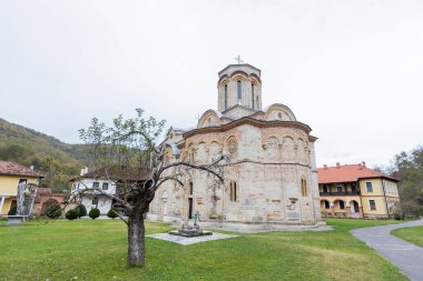 Sırbistan ve Doğu Ortodoks Hıristiyanlığının zengin kültürel mirasını somutlaştıran, sakin çevreler arasında tarihi ve ruhani bir dönüm noktası olan Sırp Ortodoks Kilisesi Ljubostinja Manastırı.