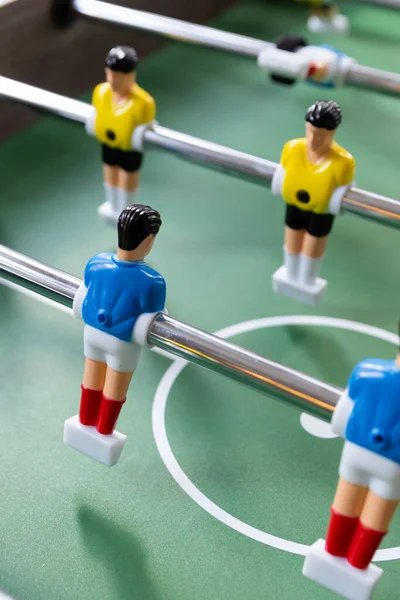 Футбольна Гра Футбол Мініатюрними Гравцями — стокове фото