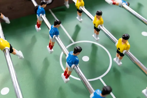 Partita Calcio Partita Calcio Con Giocatori Miniatura — Foto Stock