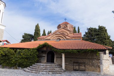 Church of St. Mary Peribleptos, a masterpiece of Byzantine architecture located in Ohrid, North Macedonia. clipart