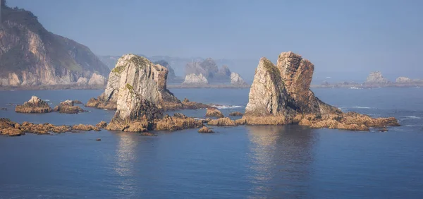 Rock Formations Bij Silence Beach Asturië — Stockfoto