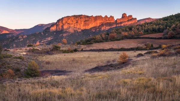 Roc Santa Mountain Sunset Pallars Jussa Catalonia — Stockfoto