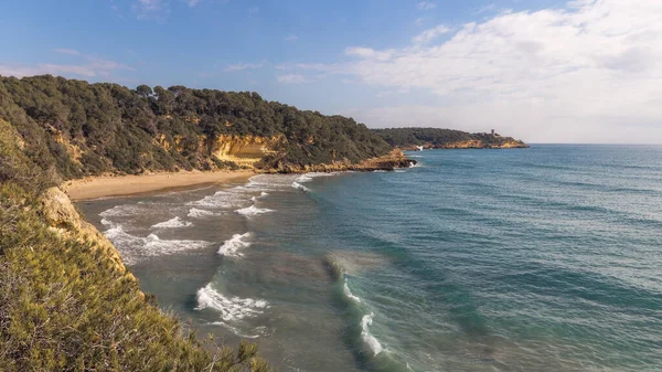 Tranquila Belleza Del Mar Orilla Costa Daurada Cataluña — Foto de Stock