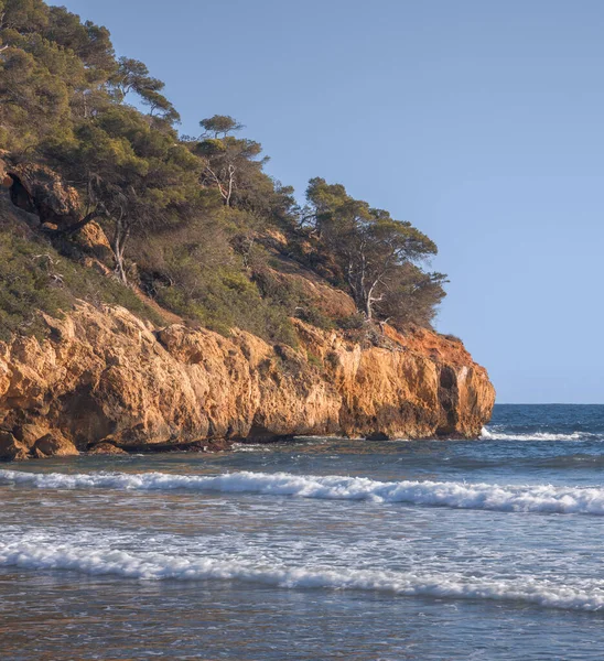 Rustige Schoonheid Van Zee Kust Van Costa Daurada Catalonië — Stockfoto