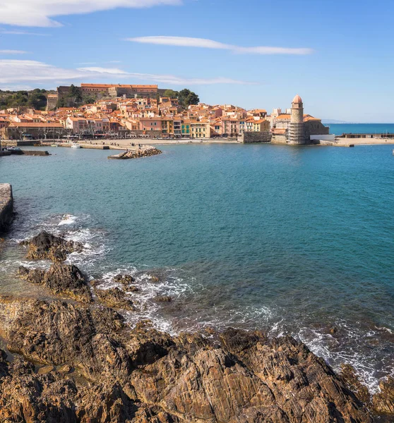 Ein Malerischer Blick Auf Die Küstenstadt Collioure Frankreich — Stockfoto