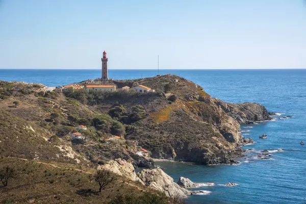 Cap Bear Lighthouse Port Vendres Frankrijk — Stockfoto