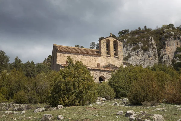 Die Kirche Sant Pere Montgrony Gombren Katalonien — Stockfoto