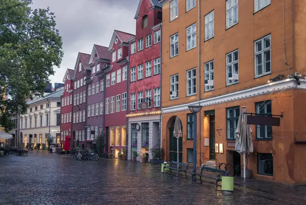Piękny Plac Grabrodretorv Kopenhadze Niebieskiej Godzinie Dania — Zdjęcie stockowe