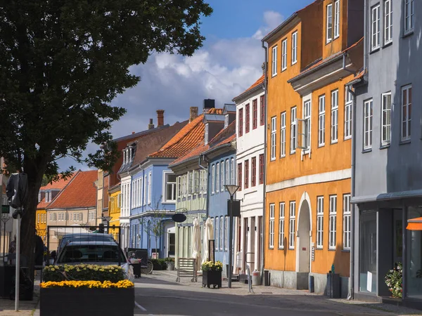 ノーボーグの古いカラフルな家 デンマーク — ストック写真