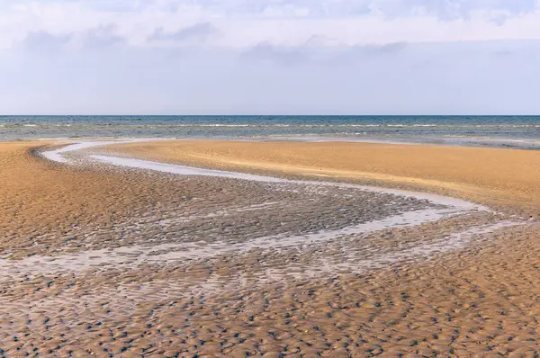 丹麦法诺岛上的低潮场景 图库图片