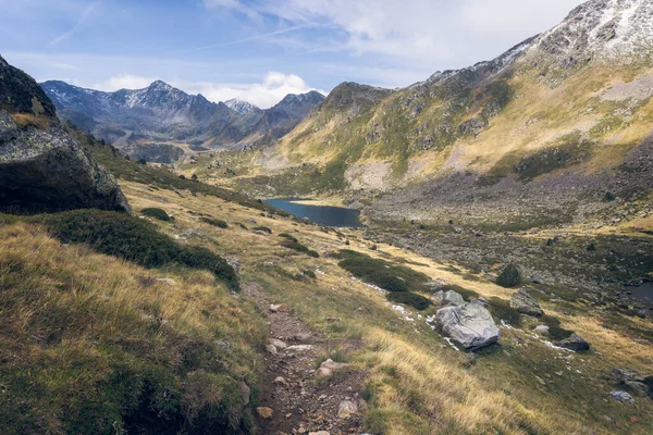 Valle Que Rodea Los Lagos Tristania Andorra — Foto de Stock