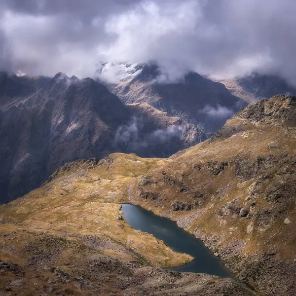Вид Воздуха Озеро Карауссан Французских Пиренеях — стоковое фото