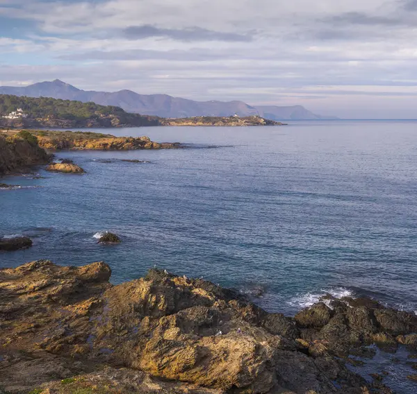 Όμορφη Seascape Στην Costa Brava Σούρουπο Llanca Καταλονία Royalty Free Εικόνες Αρχείου