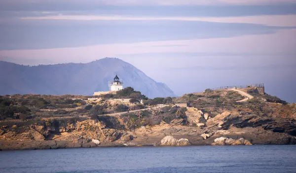 Arenella Lighthouse Port Selva Catalonia Stock Photo