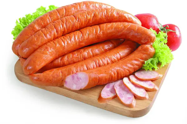 Sausage Board Isolated White Background Traditional Royalty Free Stock Images