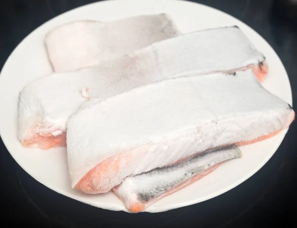 Frozen Salmon Plate — Stock Photo, Image