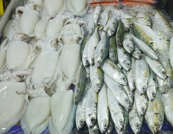 Calamares Pescados Mercado —  Fotos de Stock