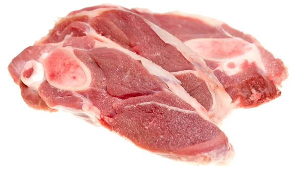 Carne Fresca Cordero Aislada Sobre Fondo Blanco — Foto de Stock