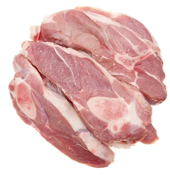 Carne Fresca Isolata Fondo Bianco — Foto Stock
