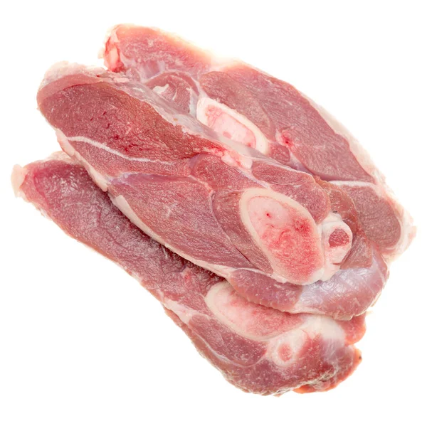 Carne Fresca Isolata Fondo Bianco — Foto Stock