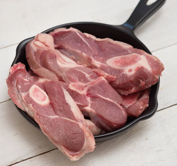 Carne Fresca Sartén — Foto de Stock