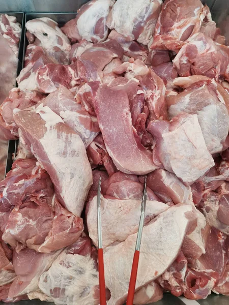Montón Carne Cerdo Fresca Fotos de stock libres de derechos