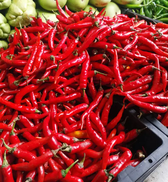 Czerwona Papryka Chili Rynku Zdjęcie Stockowe