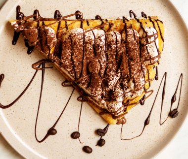 İtalyan tiramisu Üstten Görünüm 