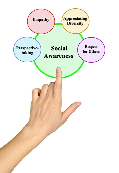 Cuatro Componentes Conciencia Social — Foto de Stock