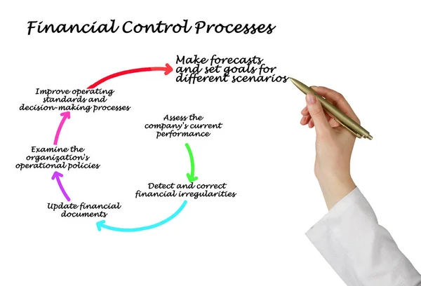 Šest Složek Procesu Finanční Kontroly — Stock fotografie