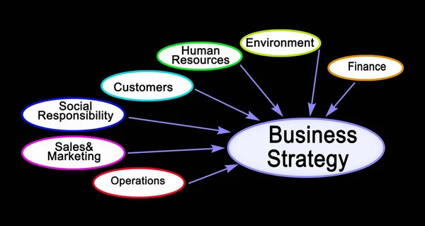 Seven Domains Influencing Business Strategies — Stock Photo, Image