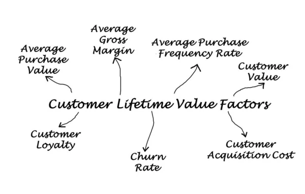 Seven Customer Lifetime Value Factors — Stock Photo, Image