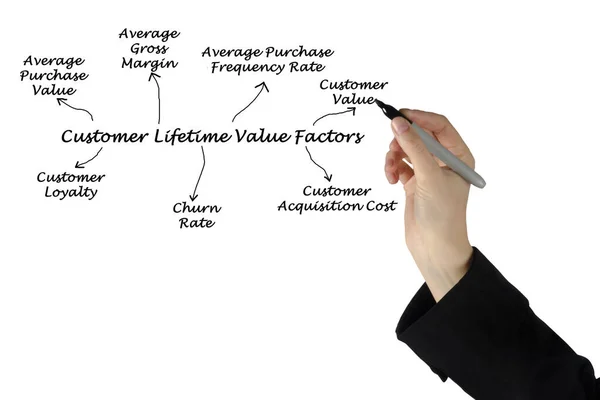 Sieben Lebenslange Wertfaktoren Für Kunden — Stockfoto