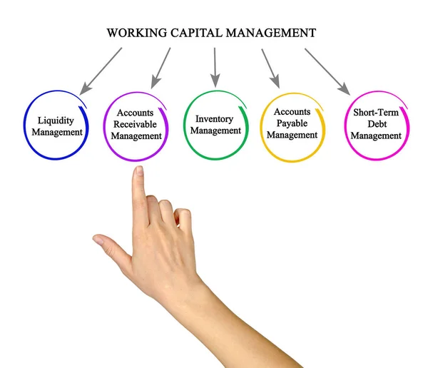 Vijf Componenten Van Werkkapitaalbeheer — Stockfoto