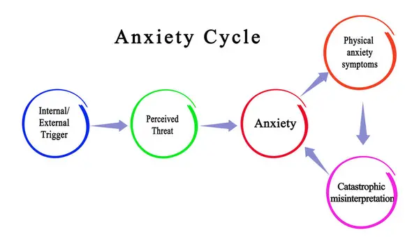 Five Components Anxiety Cycle Royalty Free Stock Images